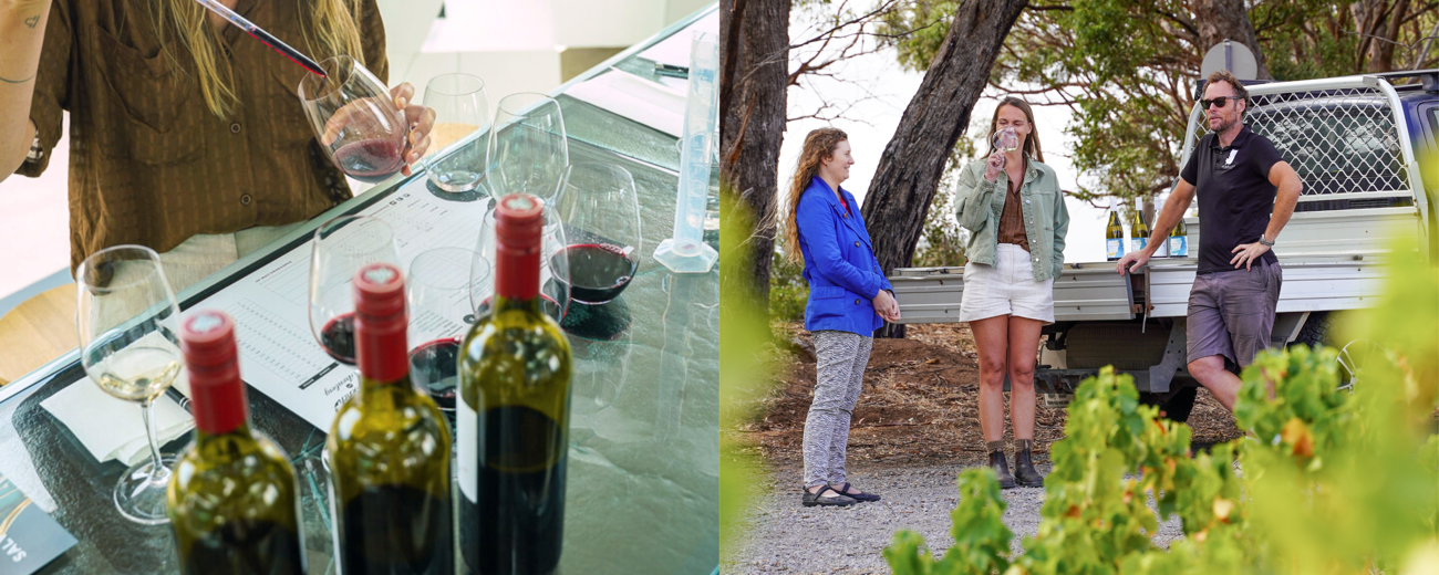 Left: d&#x27;Arenberg Blending Bench Right: Aphelion Ute Tasting